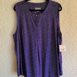 NWT Liz Claiborne blue sleeveless top